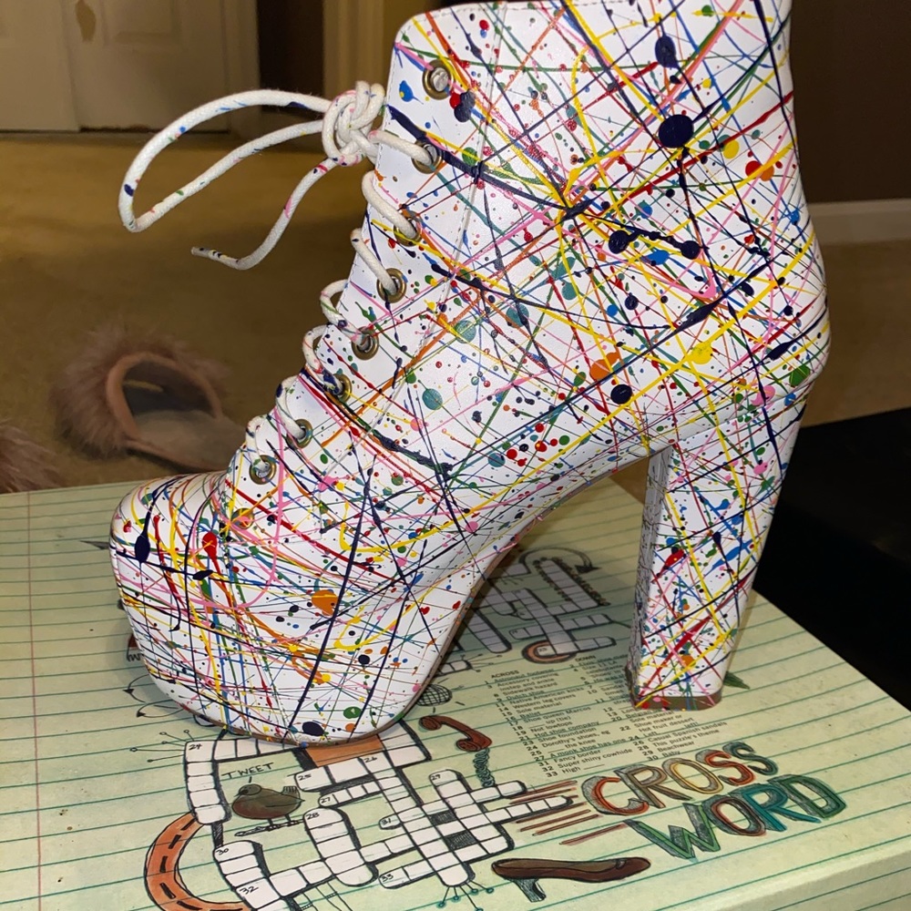 Jefferey’s Campbell platform paint heels